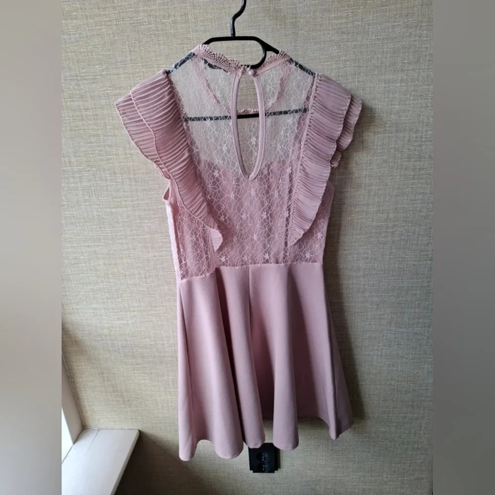 Pink Lace Ruffle Dress - Picture 5 of 5